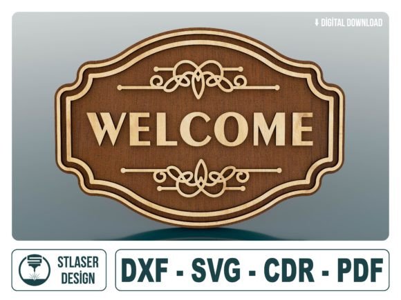 Download Welcome Sign, Door Hanger Laser Cut Svg - Door hanger Collection