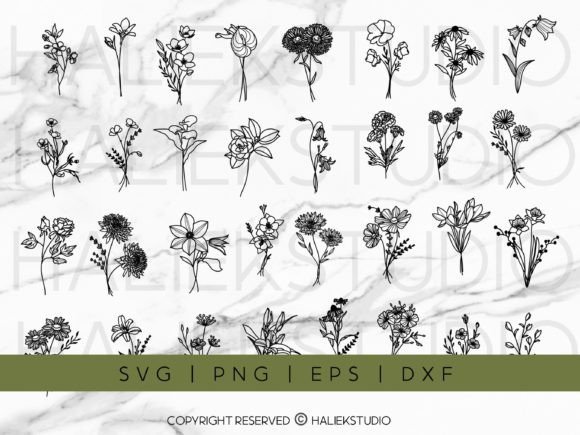 Download Wildflower Bouquet SVG Bundle - Bouquet svg Collection