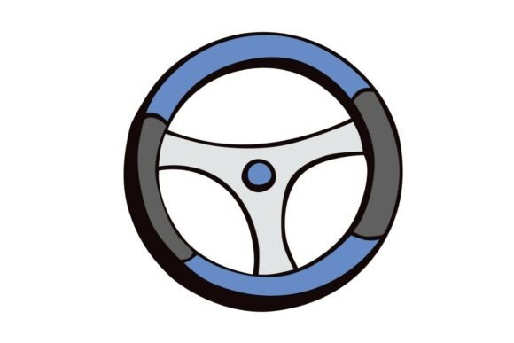 Download Sporty Blue Steering Wheel - Premium Resources