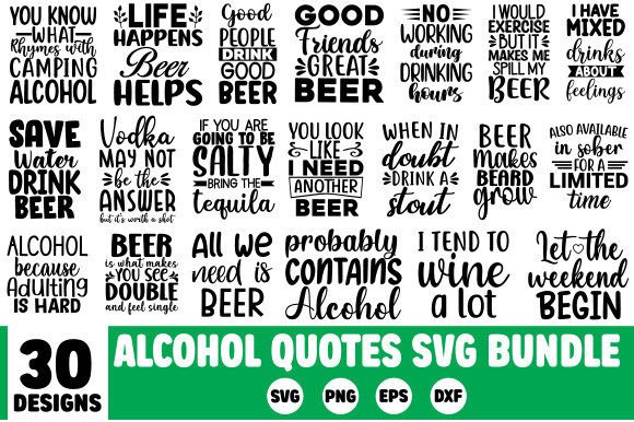 Download Alcohol Quotes SVG Bundle - Alcohol quote Collection