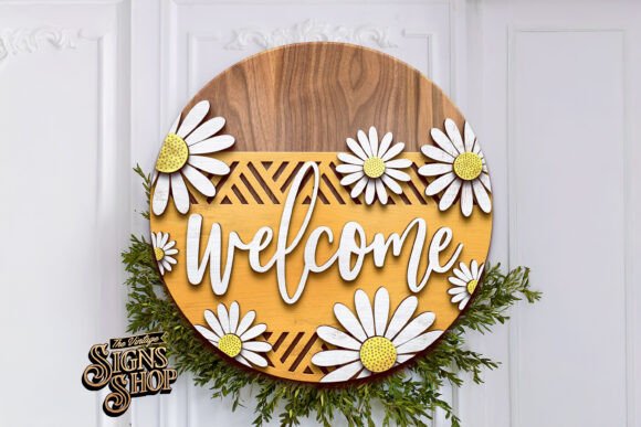 Download Welcome Spring Door Hanger, Laser SVG - Door hanger Collection