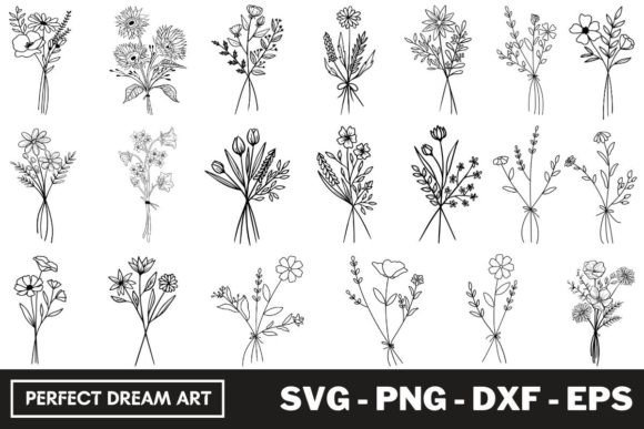Download Flower Bouquet Svg Bundle Outline - Bouquet svg Collection