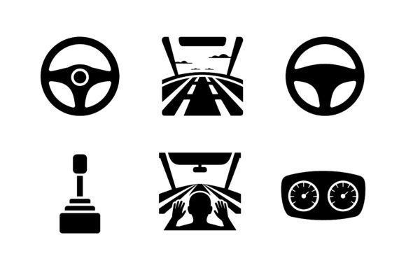 Download Car Driving Vector Silhouette Set - Premium Resources