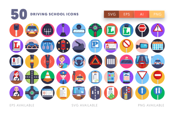 Download 50 Driving School Icons - Premium Resources