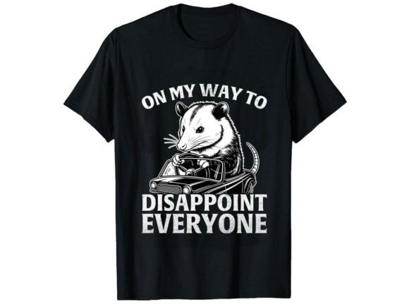 Download Funny Opossum Driving T-Shirt Design - Premium Resources